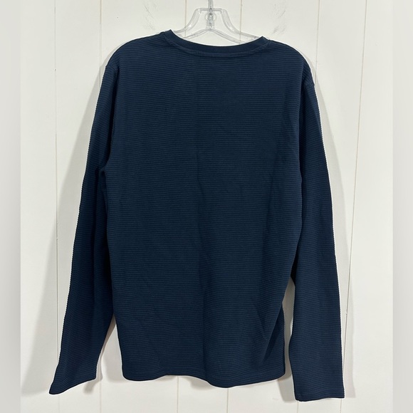 NWT MICHAEL KORS STRIPED MIDNIGHT BLUE SZ M SOFT LIGHTWEIGHT CREW SWEATER MENS - Picture 3 of 6